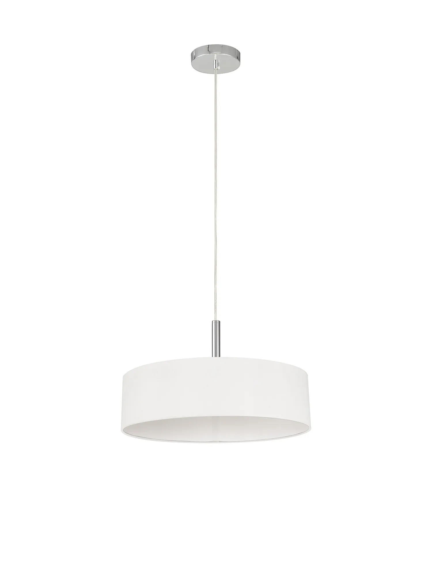 Baymont 45cm 5 Light Pendant Polished Chrome, White DK0733  Deco Baymont CH WH